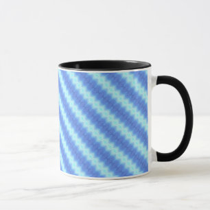 Aqua Blue Knit Crochet Stripe Textern Pattern Mok