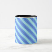 Aqua Blue Knit Crochet Stripe Textern Pattern Mok (Midden)