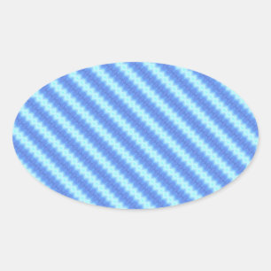 Aqua Blue Knit Crochet Stripe Textern Pattern Ovale Sticker