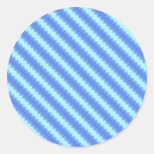 Aqua Blue Knit Crochet Stripe Textern Pattern Ronde Sticker