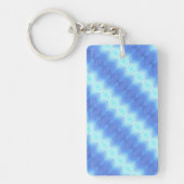Aqua Blue Knit Crochet Stripe Textern Pattern Sleutelhanger (Voorkant)