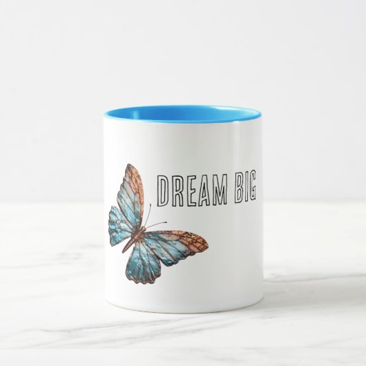 Aqua Blue Koperen Vlinder Mok (Midden)