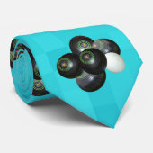 Aqua Blue Lawn Bowls Pattern Stropdas (Opgerold)