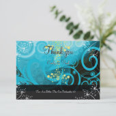 Aqua Blue Lemon Yellow Calla Lily Flower- Bedankkaart (Staand voorkant)