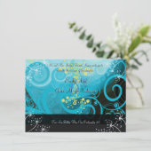 Aqua Blue Lemon Yellow Calla Lily Flower- Kaart (Staand voorkant)