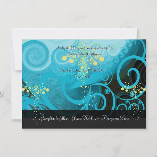 Aqua Blue Lemon Yellow Calla Lily Flower- Kaart (Achterkant)