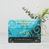 Aqua Blue Lemon Yellow Calla Lily Flower- Kaart (Staand voorkant)