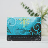 Aqua Blue Lemon Yellow Calla Lily Flower- RSVP Kaartje (Staand voorkant)