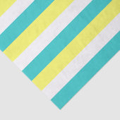 Aqua Blue, Lemon Yellow en White Stripes Tissuepapier (Detail)