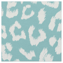 Aqua Blue Leopard-afdrukken op grote schaal Stof