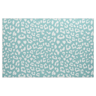 Aqua Blue Leopard-afdrukken op grote schaal Stof
