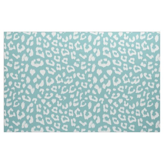Aqua Blue Leopard-afdrukken op grote schaal Stof (Fat Quarter)