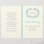 Aqua Blue lijst vouwd bruiloft (Voorkant)