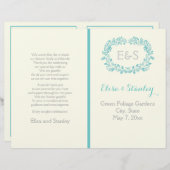 Aqua Blue lijst vouwd bruiloft (Voorkant / Achterkant)