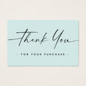 Aqua blue logo handgeschreven manuscript dank u tu visitekaartje (Voorkant)