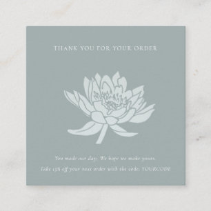 AQUA BLUE LOTUS FLORA LOGO DIE JE DANK TOONT VIERKANTE VISITEKAARTJE