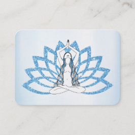 *~* Aqua Blue Lotus Yoga Vrouw Healing Energie Visitekaartje