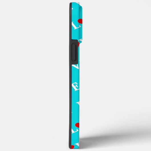 Aqua Blue LOVE Case-Mate iPhone Case (Achterkant / Rechts)