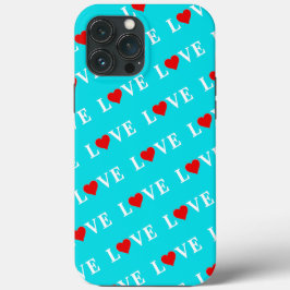 Aqua Blue LOVE Case-Mate iPhone Case