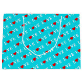 Aqua Blue LOVE Groot Cadeauzakje (Voorkant)