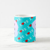 Aqua Blue LOVE Koffiemok (Center)