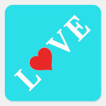 Aqua Blue LOVE Modern Elegant