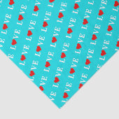Aqua Blue LOVE Tissuepapier (Detail)