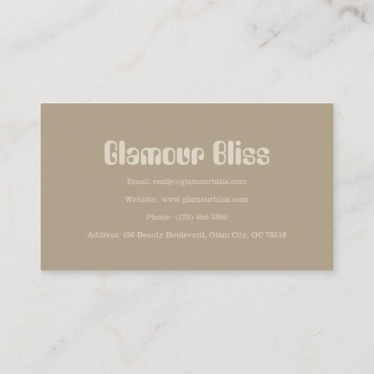 Aqua Blue Make-up Artiest Salon Visitekaartje (Achterkant)