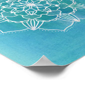 Aqua Blue Mandala Flower Geometric Circle Art Poster (Hoek)
