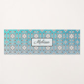 Aqua Blue Mandala Persoonlijke Yoga Mat (Voorkant (horizontaal))