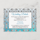 Aqua Blue Mandala Wedding Details Card Informatiekaartje (Voorkant)
