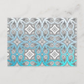 Aqua Blue Mandala Wedding Details Card Informatiekaartje (Achterkant)
