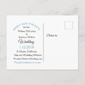 Aqua Blue Mandala Wedding Save the Date Aankondigingskaart (Achterkant)
