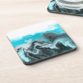 Aqua Blue Marble Bier Onderzetter (Linkerzijde)