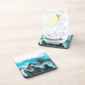 Aqua Blue Marble Bier Onderzetter (Rechterzijde)