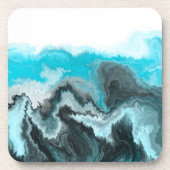 Aqua Blue Marble Bier Onderzetter (Voorkant)