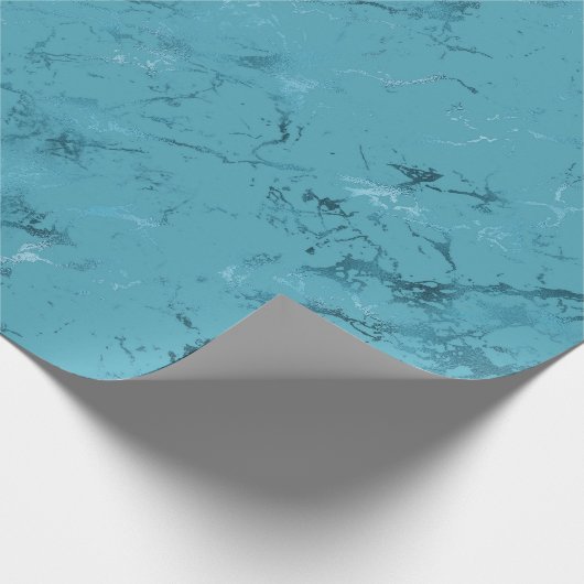 Aqua Blue Marble Cadeaupapier (Hoek)