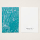 Aqua Blue Marble Earring Display Card Visitekaartje (Voorkant /achterkant)