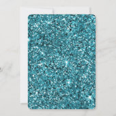 Aqua Blue Marble Glitzy Gold Glitter Wimpers Kaart (Achterkant)