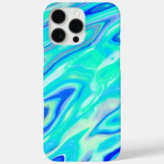 Aqua Blue Marble Texture Abstract vloeistofpatroon Case-Mate iPhone Case (Achterkant)