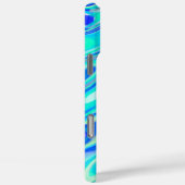Aqua Blue Marble Texture Abstract vloeistofpatroon Case-Mate iPhone Case (Achterkant / Rechts)