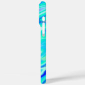 Aqua Blue Marble Texture Abstract vloeistofpatroon Case-Mate iPhone Case (Achterkant / Links)