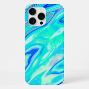 Aqua Blue Marble Texture Abstract vloeistofpatroon iPhone 16 Pro Max Hoesje