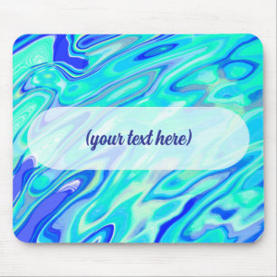 Aqua Blue Marble Texture Abstract vloeistofpatroon Muismat