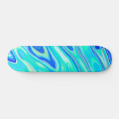 Aqua Blue Marble Texture Abstract vloeistofpatroon Persoonlijk Skateboard (Horizontaal)