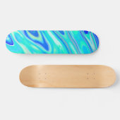 Aqua Blue Marble Texture Abstract vloeistofpatroon Persoonlijk Skateboard (Horizontaal)