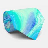 Aqua Blue Marble Texture Abstract vloeistofpatroon Stropdas (Opgerold)
