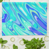 Aqua Blue Marble Texture Abstract vloeistofpatroon Theedoek (Gevouwen)