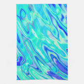 Aqua Blue Marble Texture Abstract vloeistofpatroon Theedoek (Verticaal)