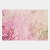 Aqua Blue Marble Texture Silver Glitter Zee Waves Inpakpapier Vel (Voorkant 3)